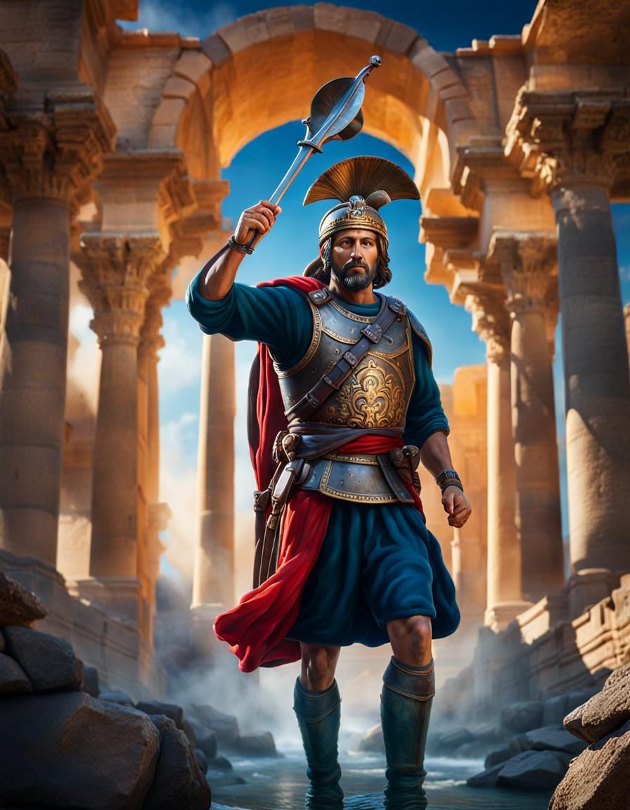 Rosicrucian Explorer in Ancient Roman Temple