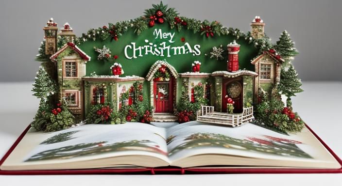 Winter Wonderland Christmas Scene with 3D Pop-Up Storybook