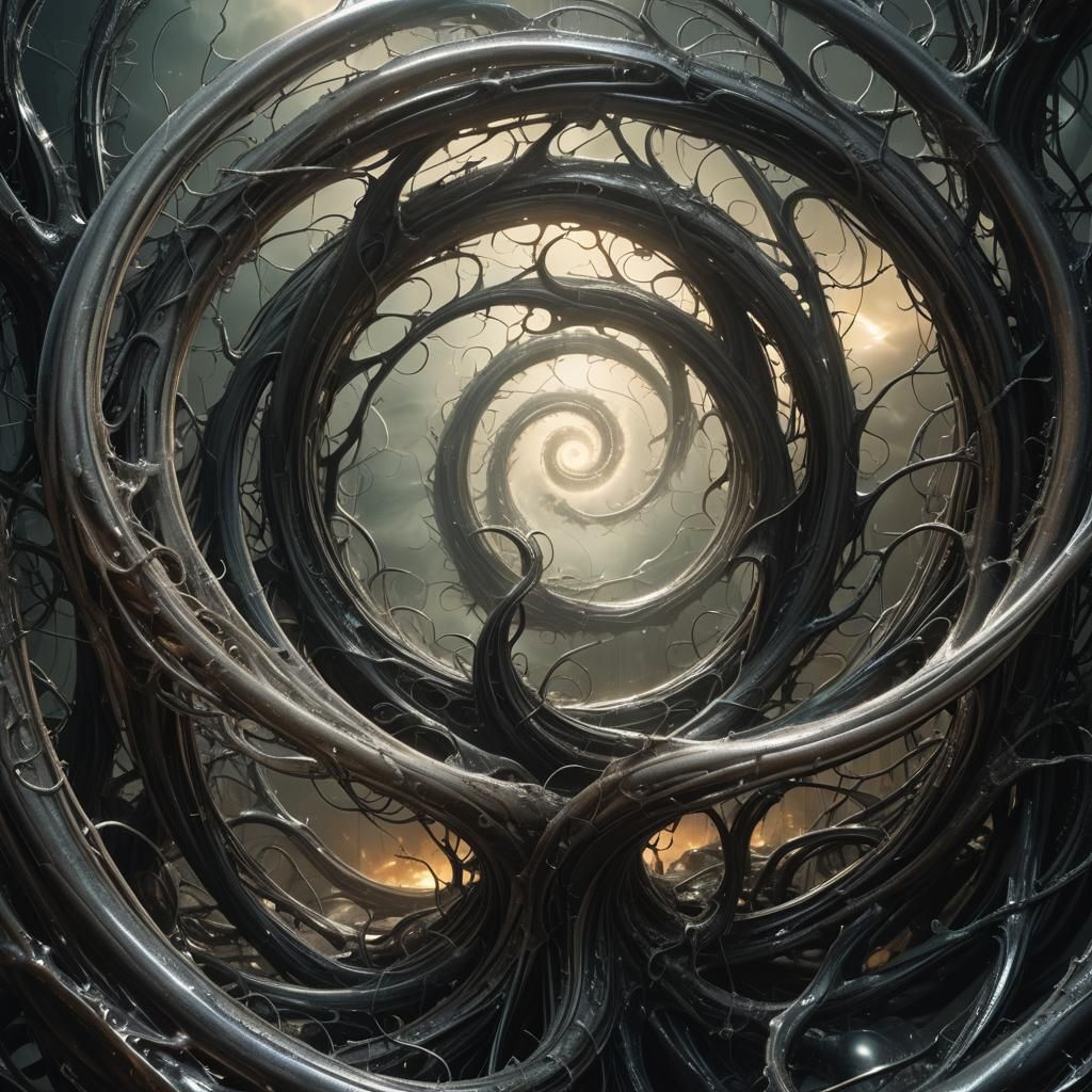 Ethereal Surrealism: Vortex of Light and Darkness