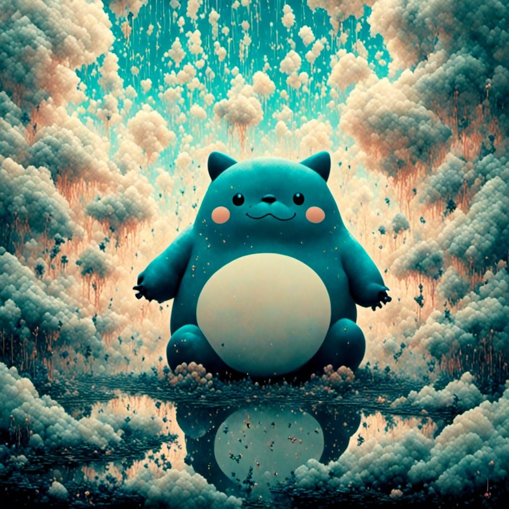 Cloudy Snorlax As Digital Cloudscape