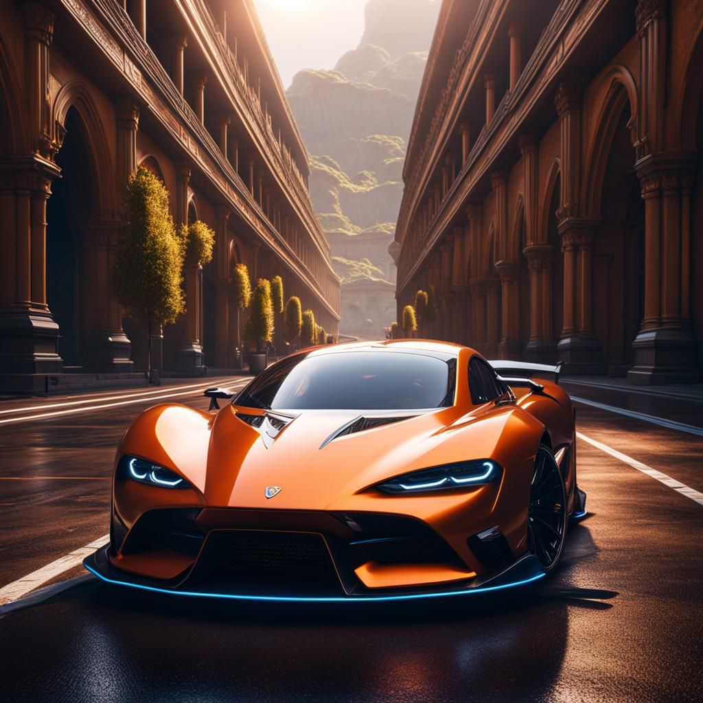 Fantastical Fast Car Concept Art in Deep Color