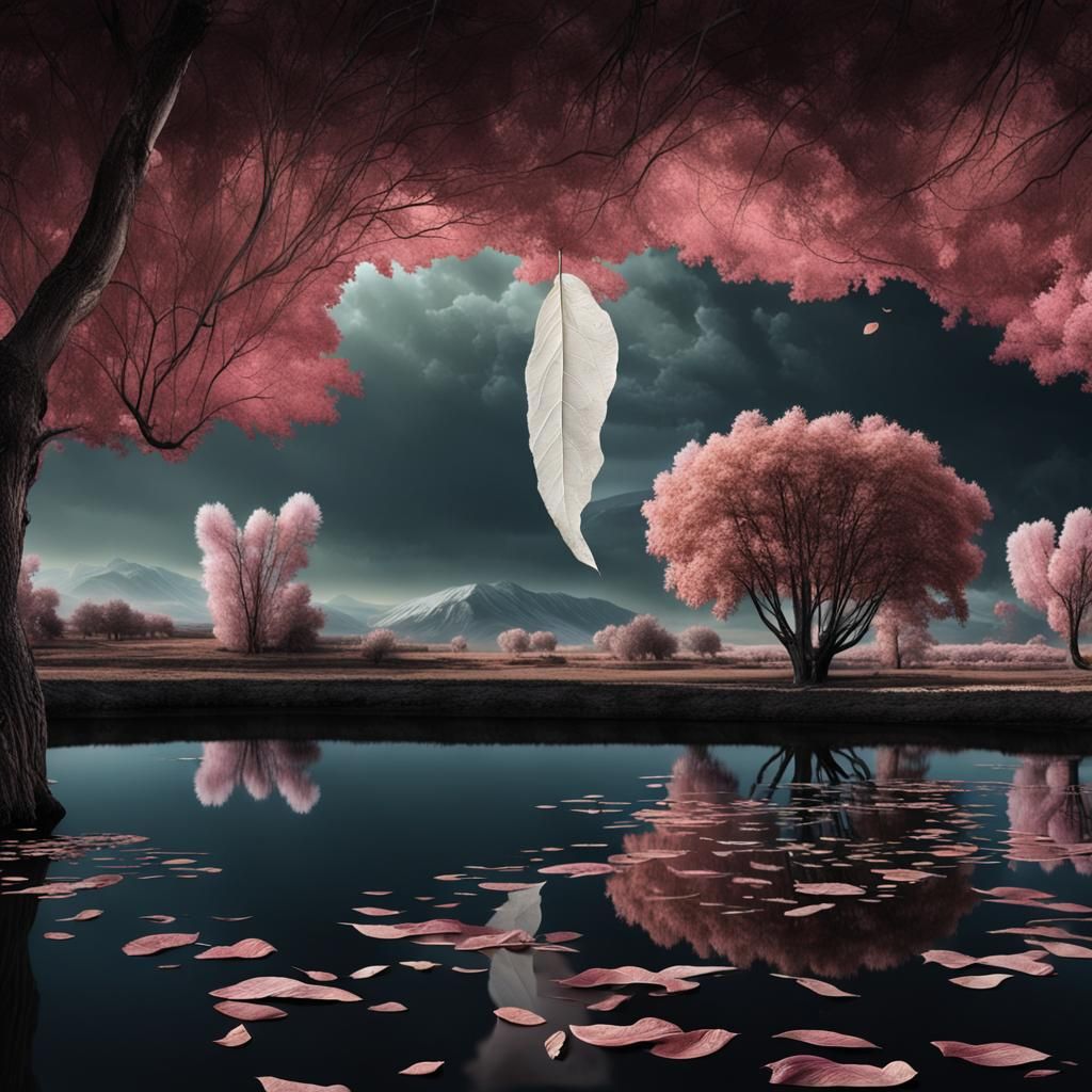 Surreal Landscape with Crying Eye Matte Painting
