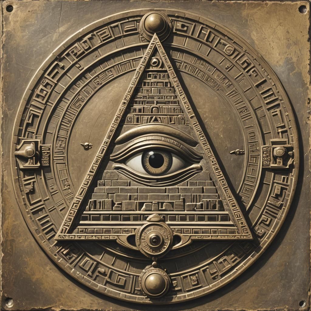 Golden Pyramid Eye Medallion