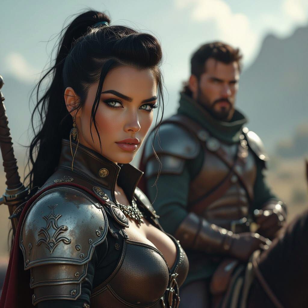 Gallant Warrior Gabriella in Hyper-Realistic Lighting