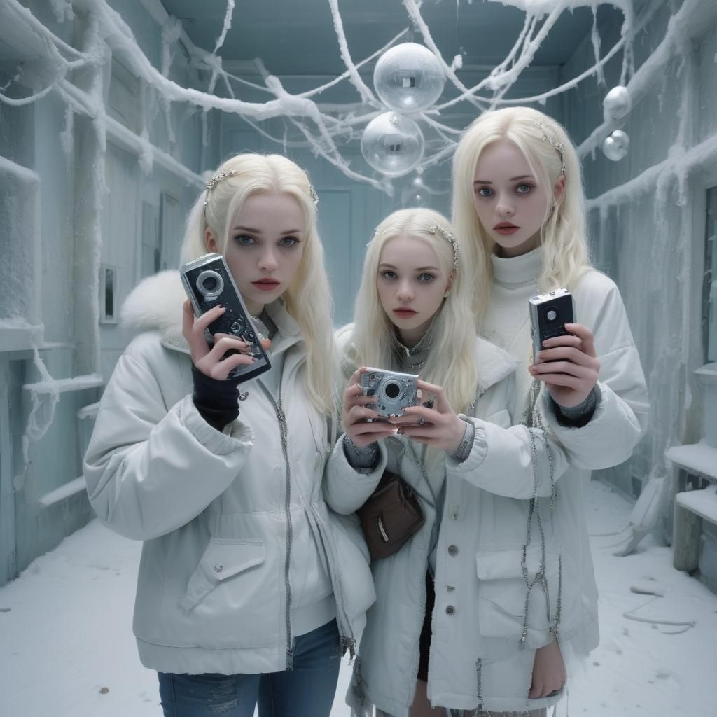 Dreamy Y2K Sci-Fi Crime Scene with Cybernetic Elements