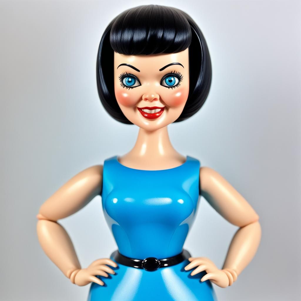 Creepy 60s Toy Woman with Blue Eyes
