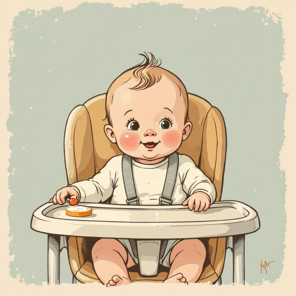 Foods to Avoid for Babies: Storybook Illustration