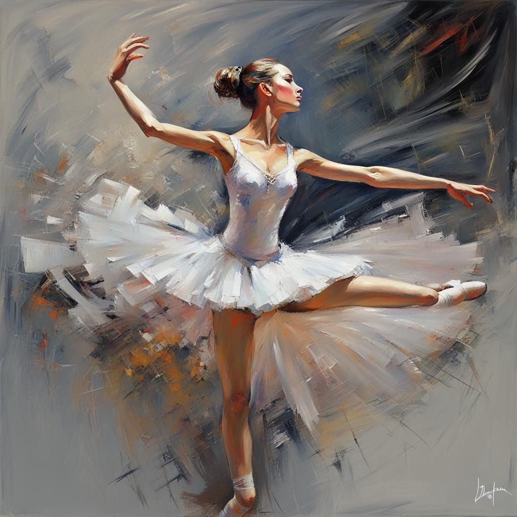 Lyrical Abstraction: Swirling Ballerina Art