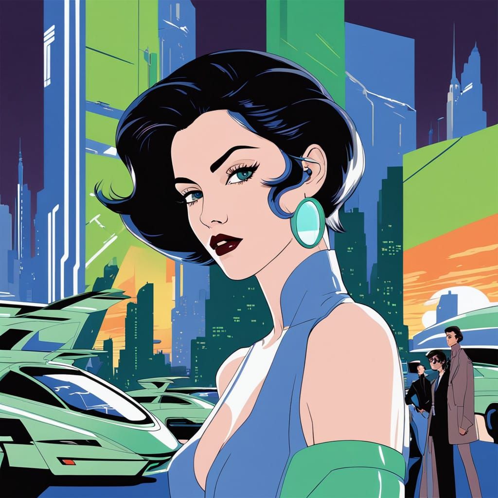 Retro Futuristic Mobile Phone in Cyberpunk Aesthetic