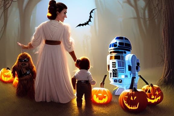 Princess Leia Trick-or-Treating: Halloween Storybook Illustr...