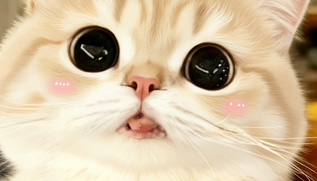 Cute Cat With Oversized Face