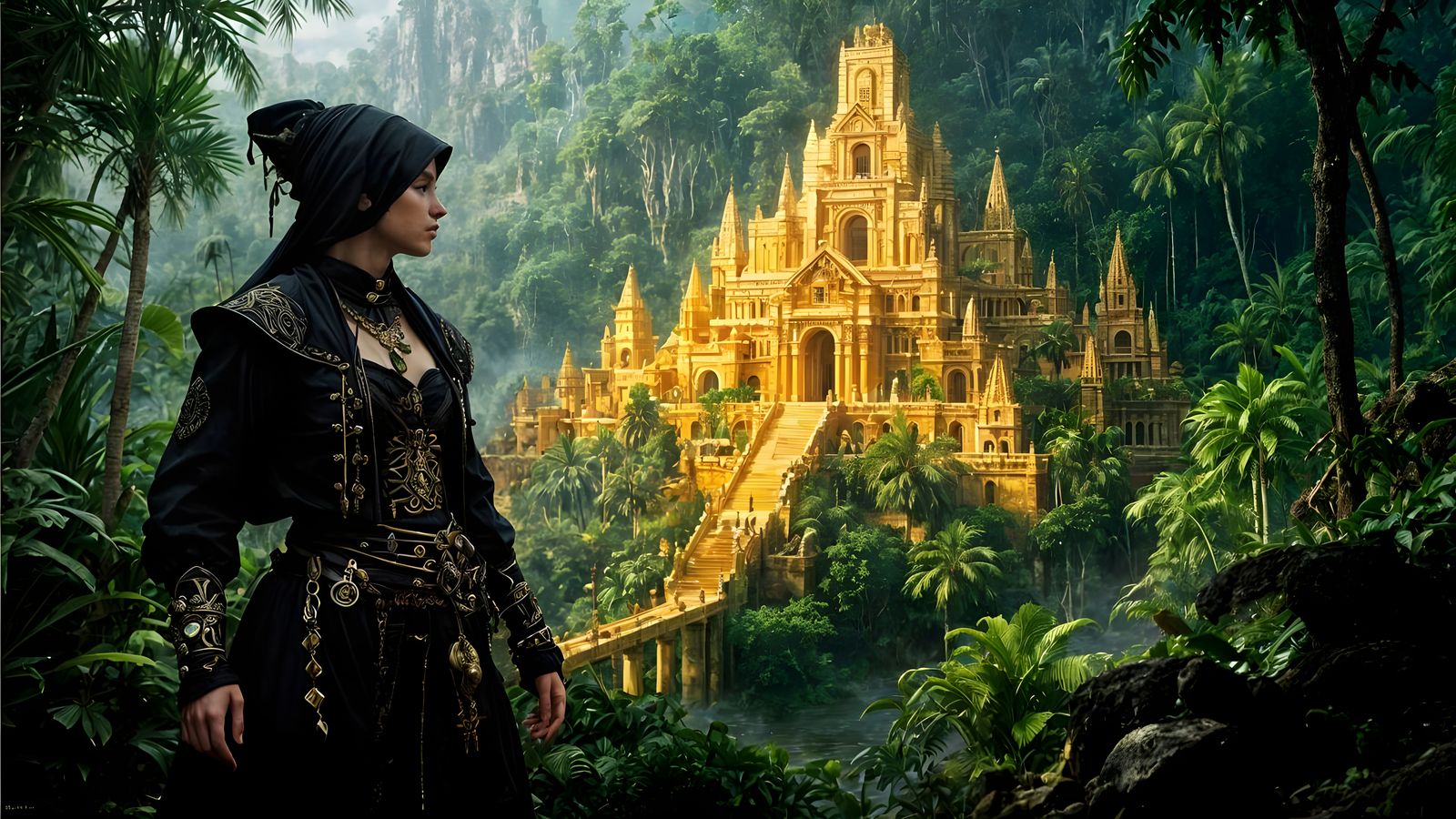 Modernized El Dorado in Amazon Rainforest Hyperrealistic Sty...