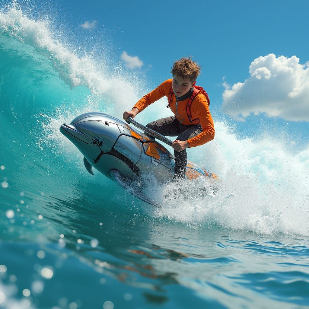 Hyper-Realistic Mechanical Dolphin Rides the Turbulent Surf