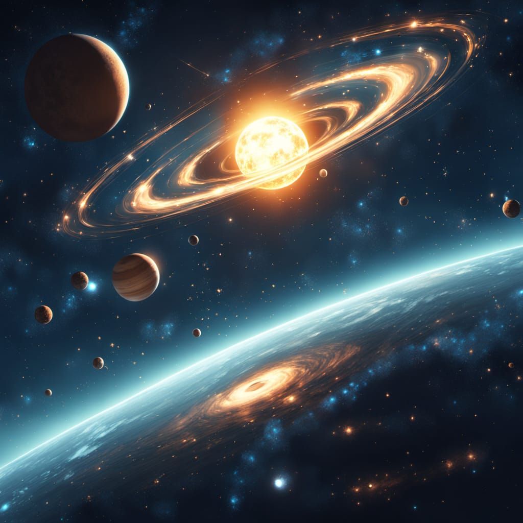 Cosmic Vistas: Vibrant 3D Anime Art of the Solar System