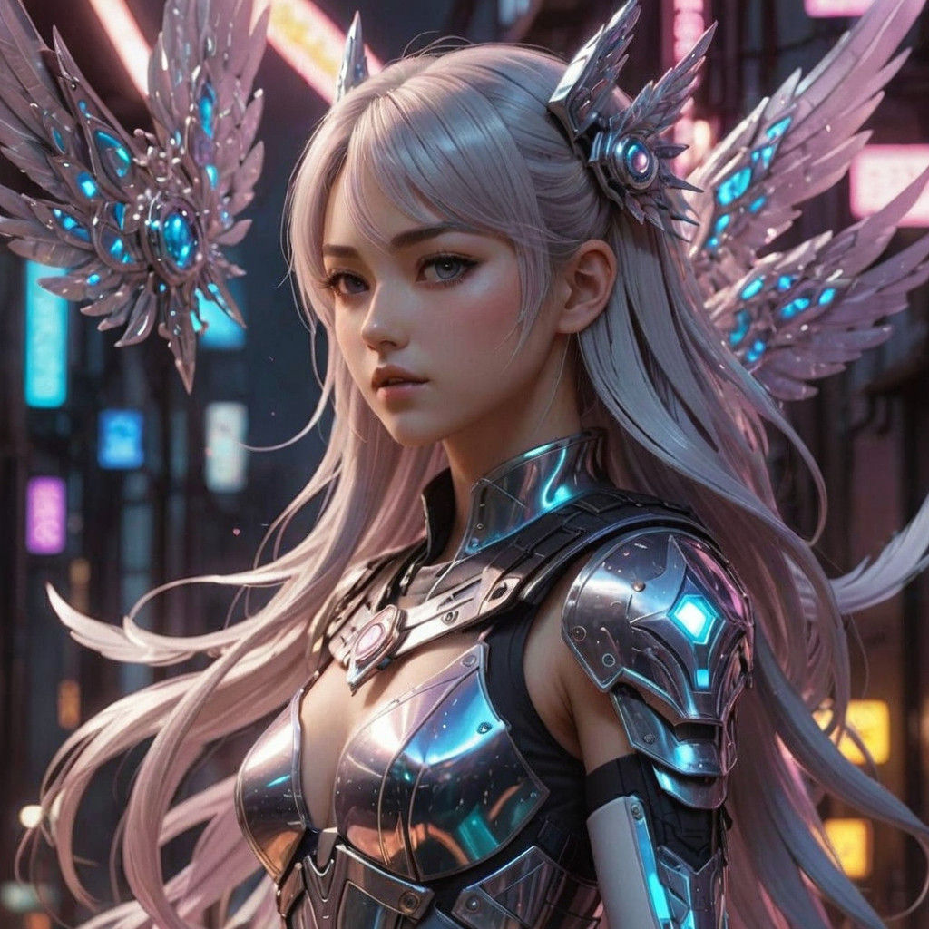 Cyberpunk Magical Girl Key Visual