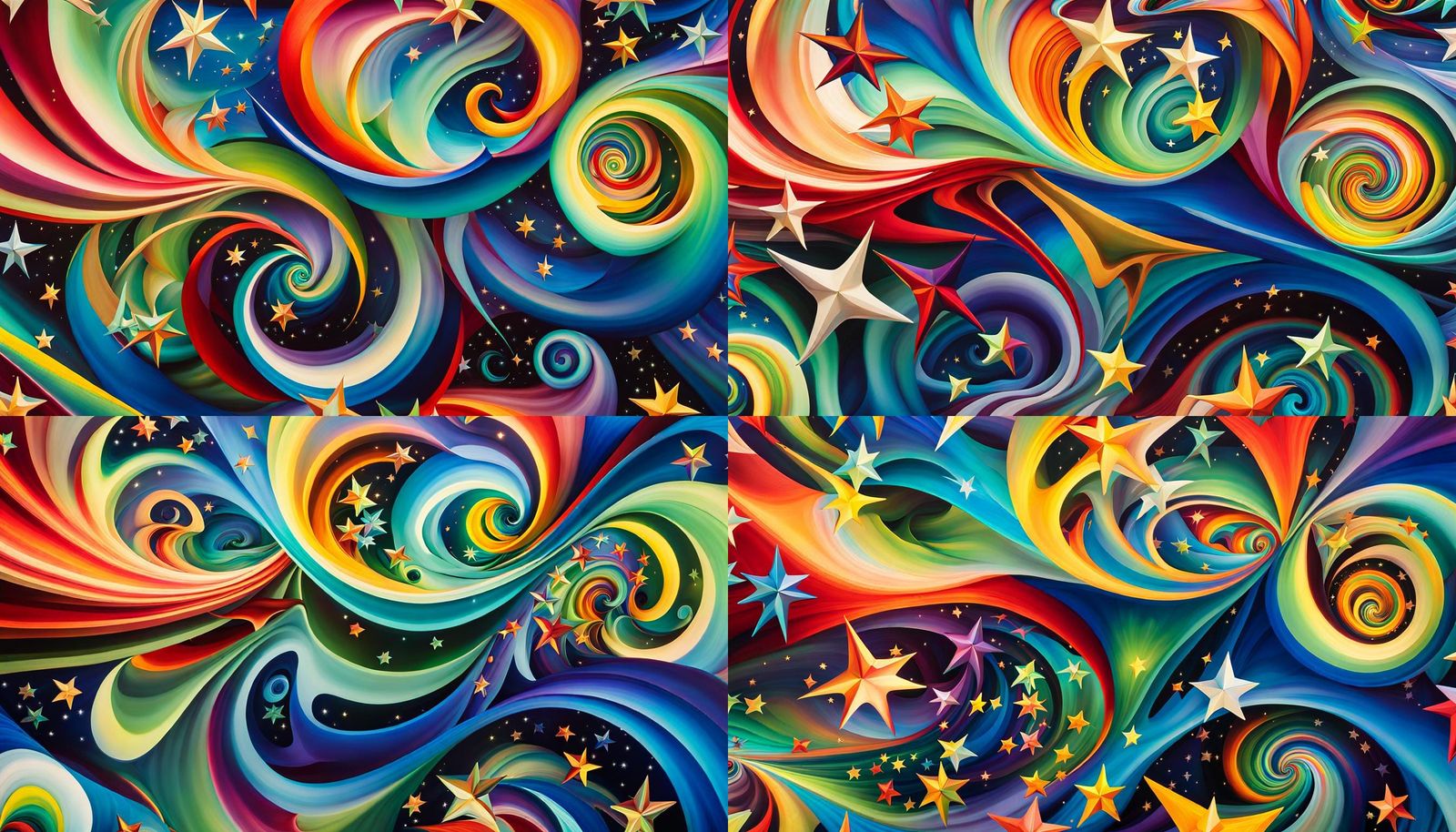 Iridescent Star Cluster Formation in Abstract Expressionism