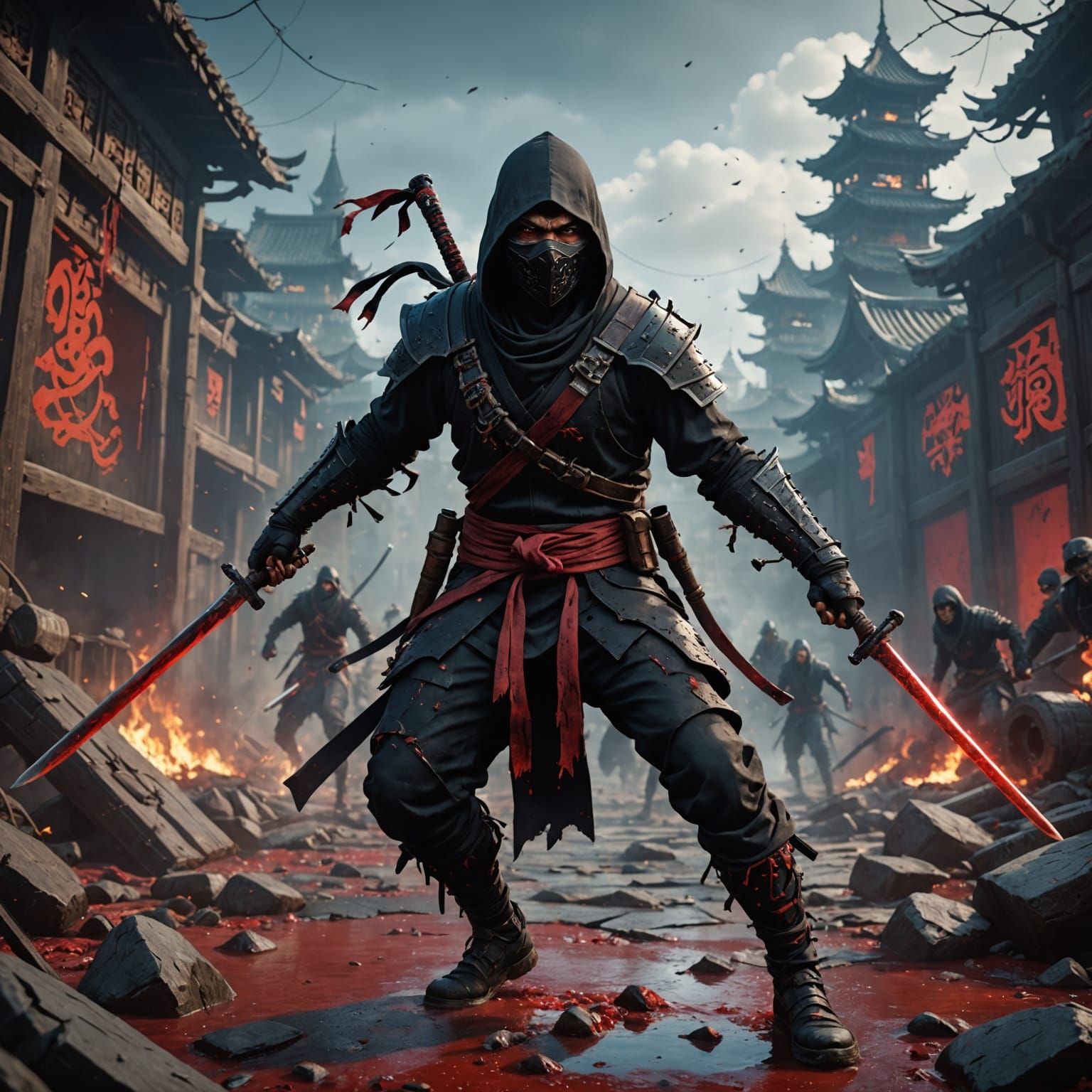 Epic Fantasy Ninja Bloodshed in Deep Color