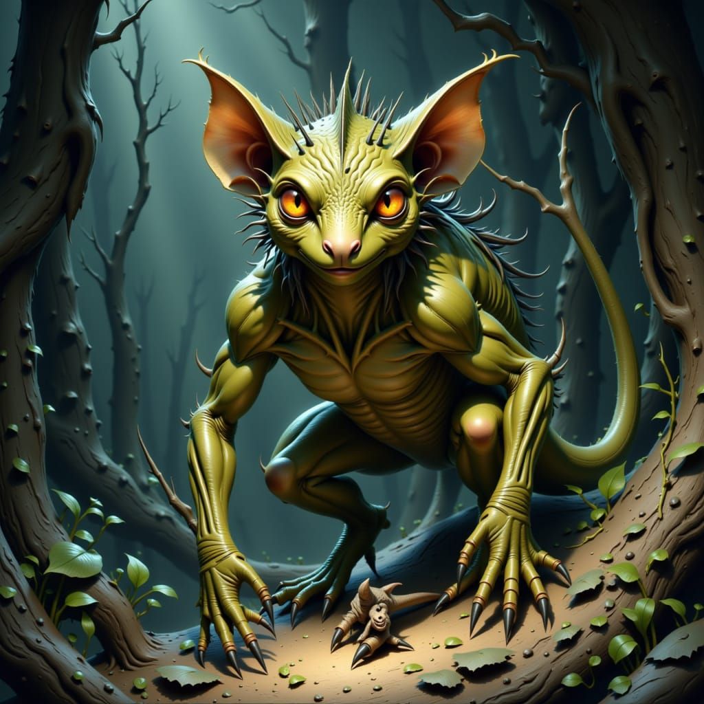 Concept Art of a Two-Foot Tall Kobold Lizard Creature