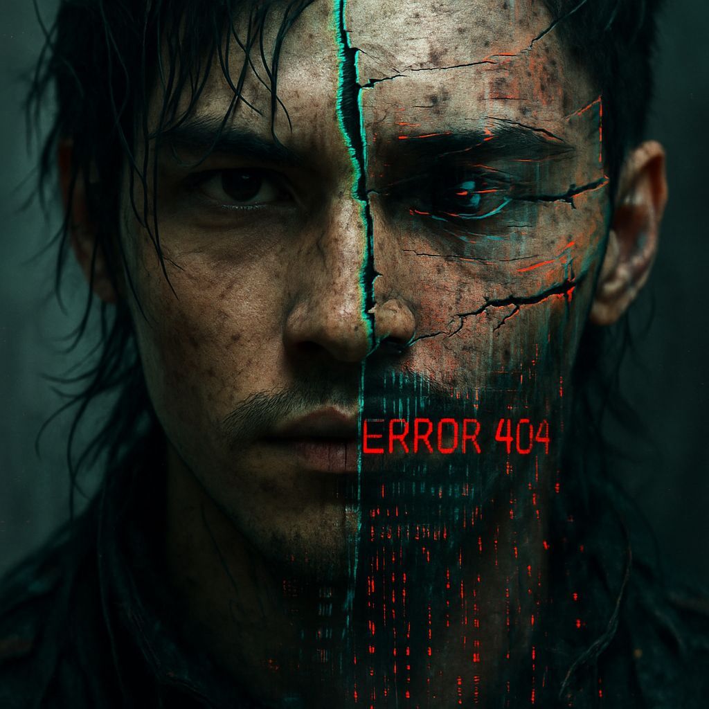 Cyberpunk Portrait with Glitch Effect