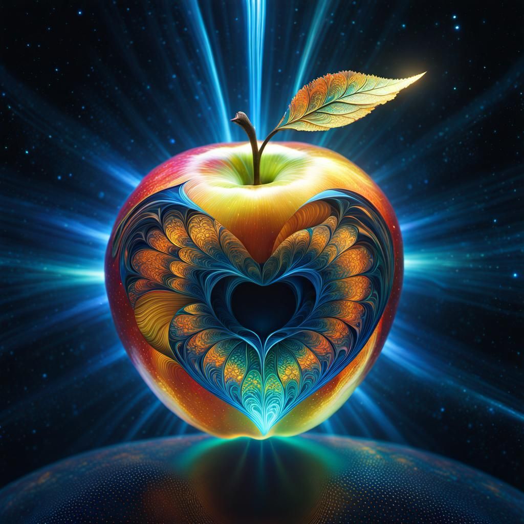 Celestial Apple Transformation in Fractal Style