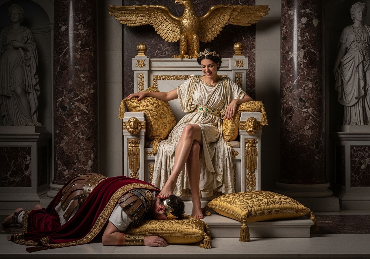 Empress Messalina Tramples King, Photorealistic Style