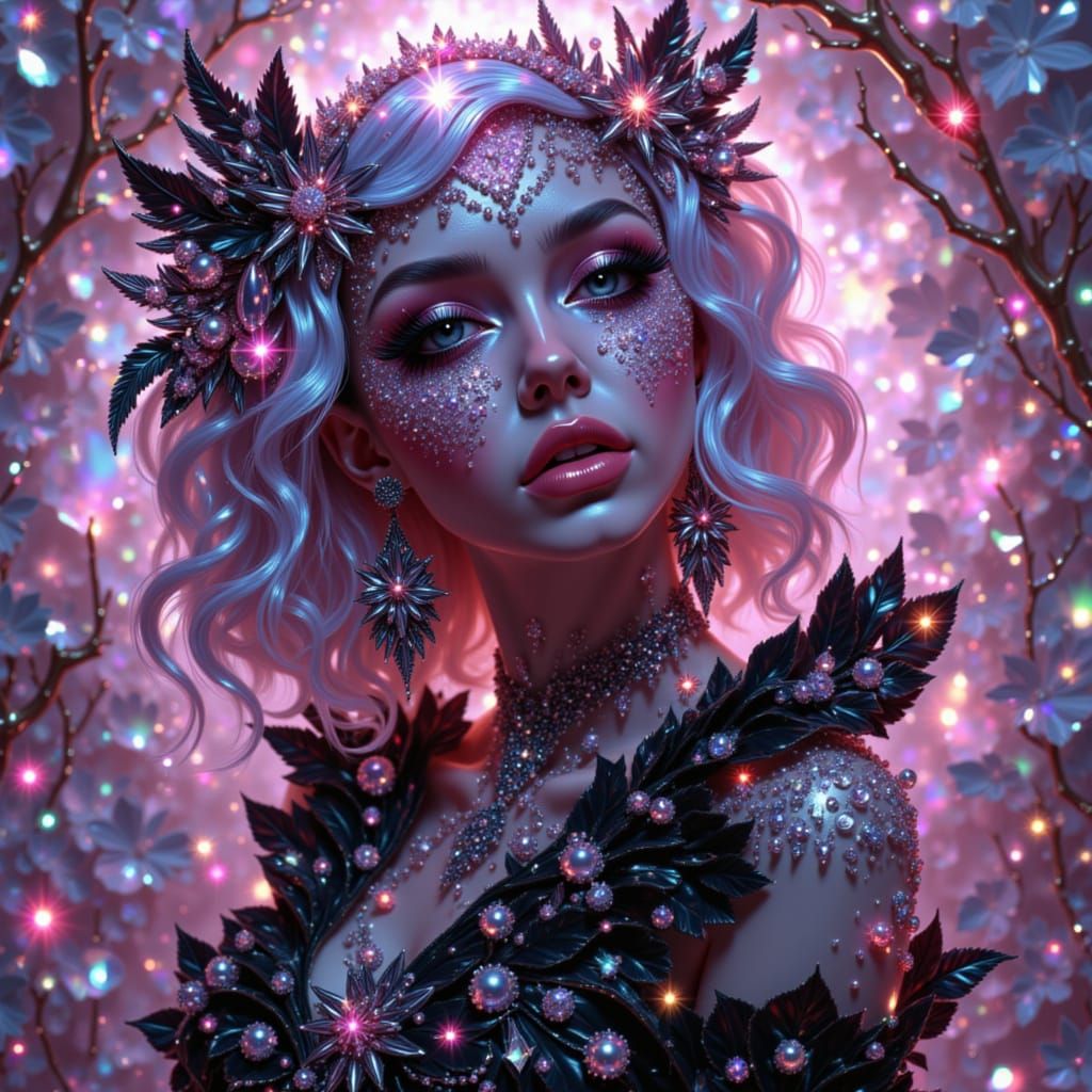 Glam Goth Pop Surrealism Portrait of a Satanic Figure