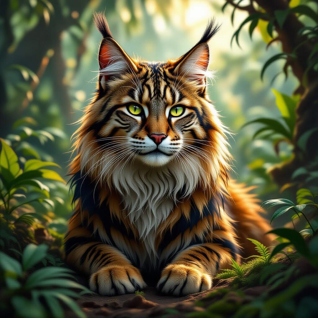 Majestic Sabertooth Cat in Prehistoric Environment