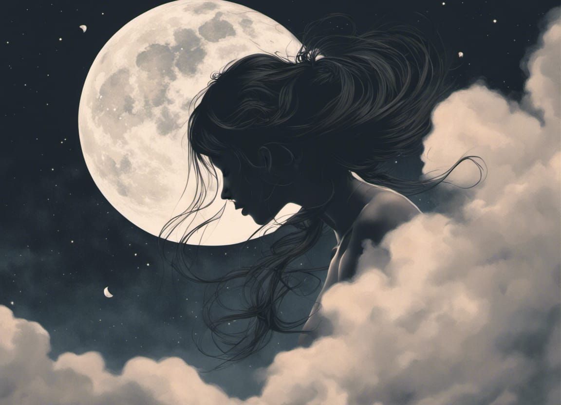 Luminous Moon Goddess in Studio Ghibli Anime Style