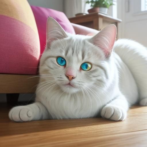 Happy Cat Plays with Yarn: Whimsical Splash Art