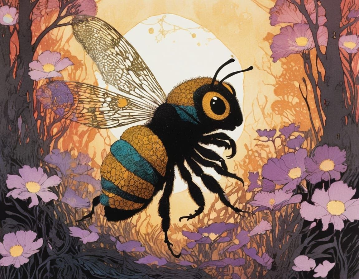 Surreal Aquatint Artwork in Black and White