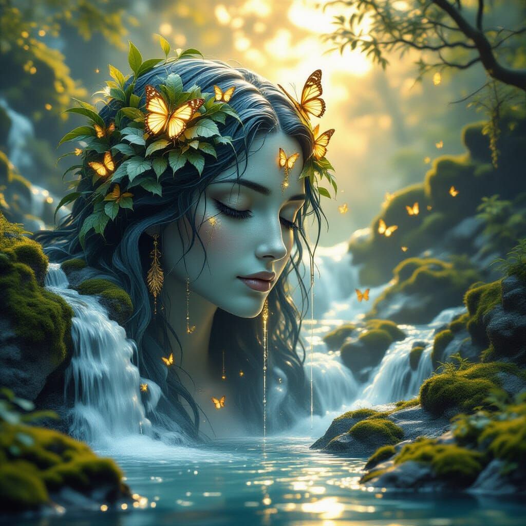 Divine Nature Spirit Portrait in Magical Realism