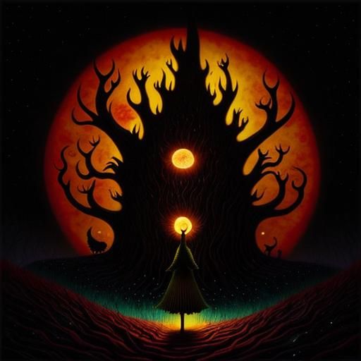 Darkness Peering: A Vibrant Dreamscape