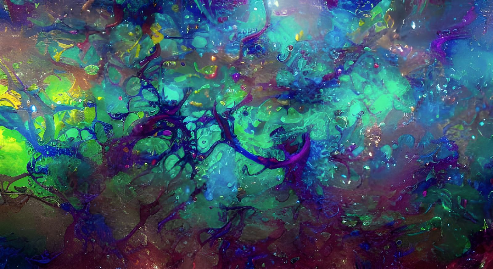 Cyberpunk Abstract Art in Vibrant Iridescent Colors