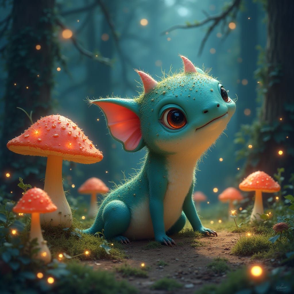 Whimsical Flubby Noogers in Fantastical Forest