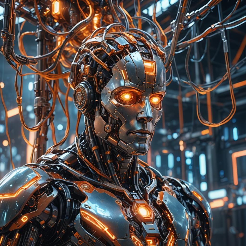 AI Male Form in Technological Wonderland