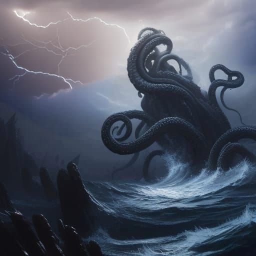 Dramatic Lightning Storm with Contrasting Clouds