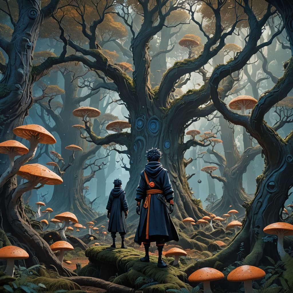 Obito Uchiha Portrait in Mystical Forest