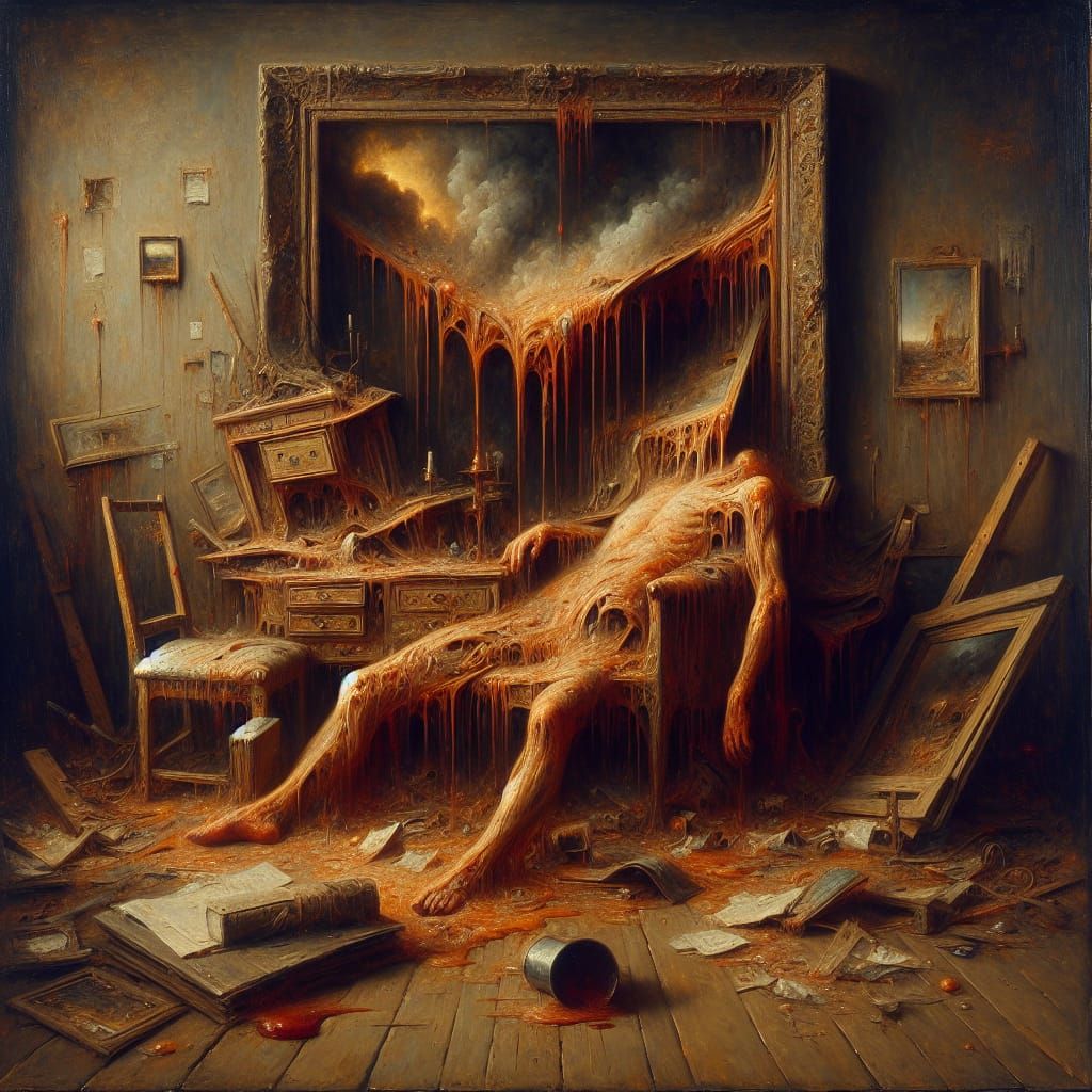 Surreal Human Furniture in Atmospheric Photorealistic Style