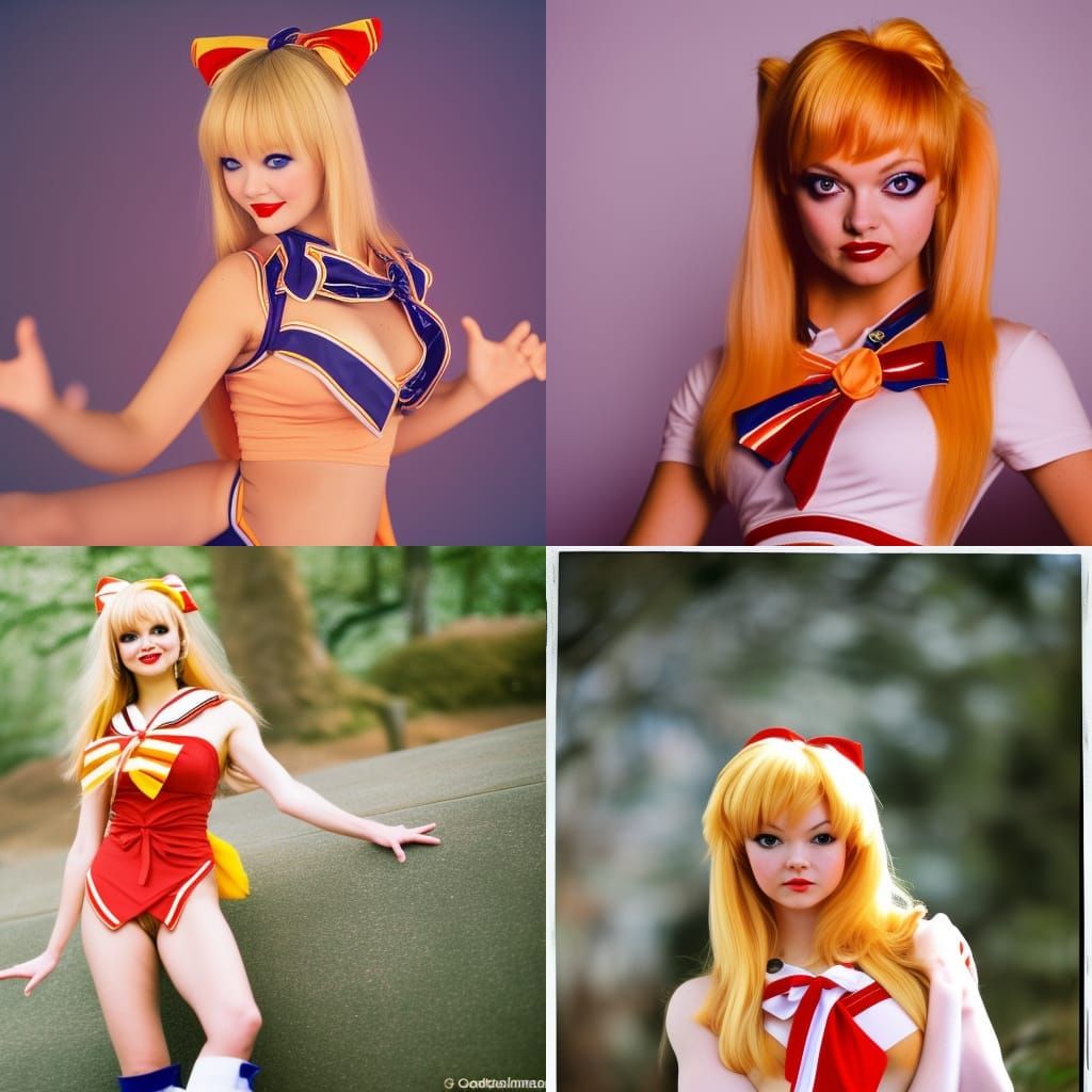Sailor Venus Cosplay in 80s Style Photo