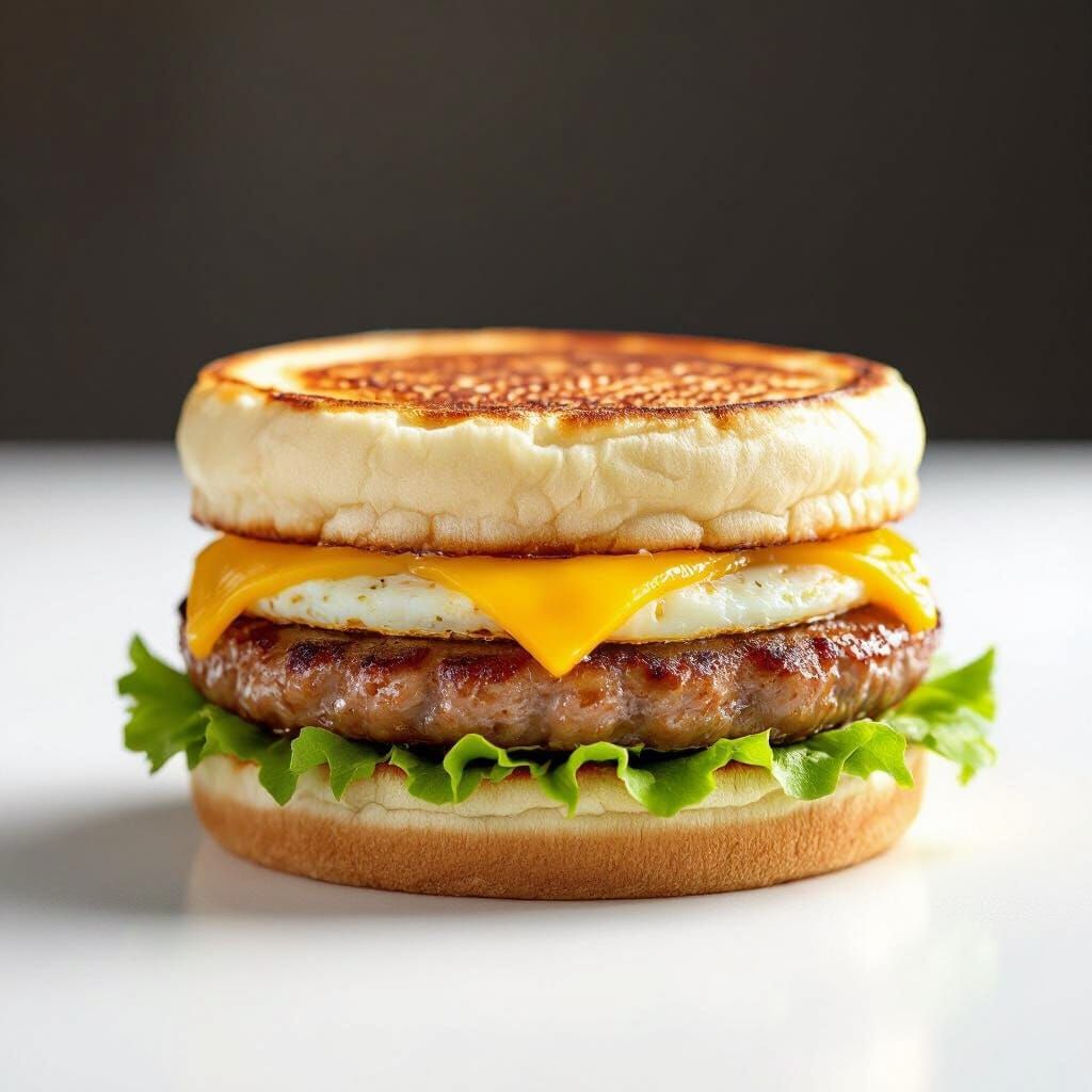McDonald's Sausage McMuffin with Egg: Perfect Product Shot