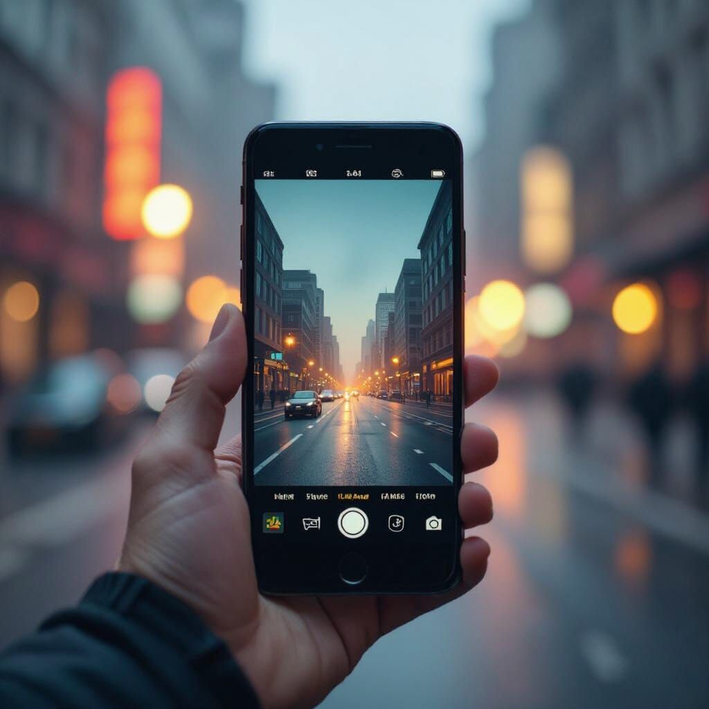 Cinematic Smartphone Screen in Film Aesthetic