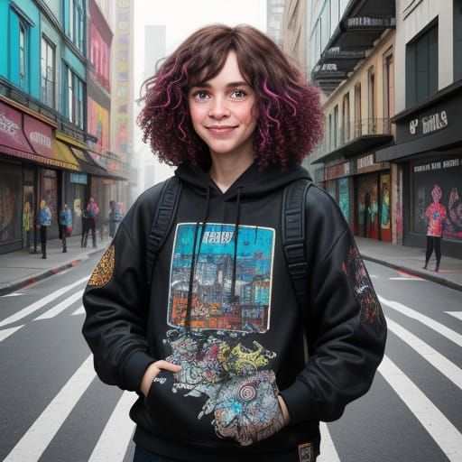 Sly Mischief-Maker in Vibrant City Streets