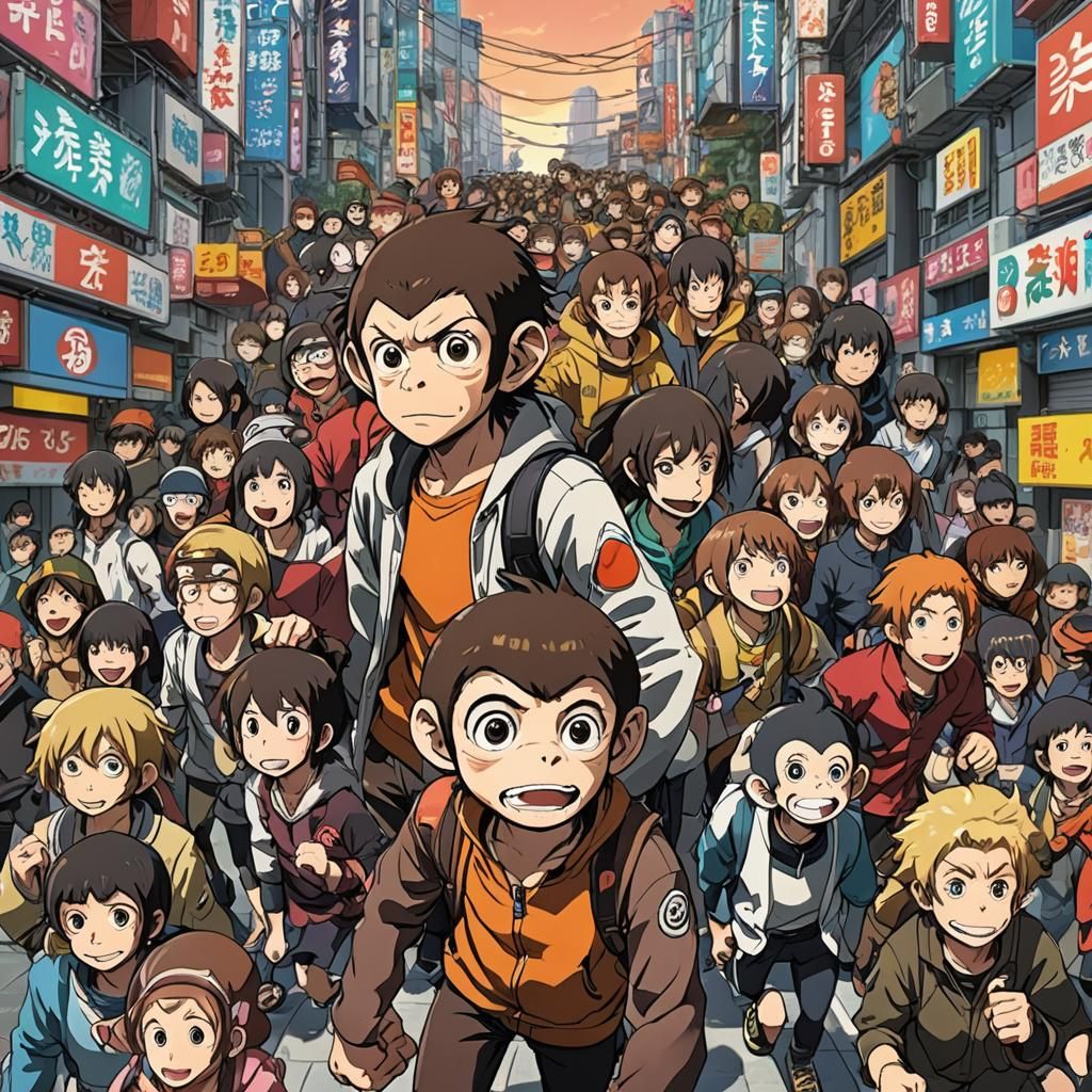 Anime Monkey in Manga Style