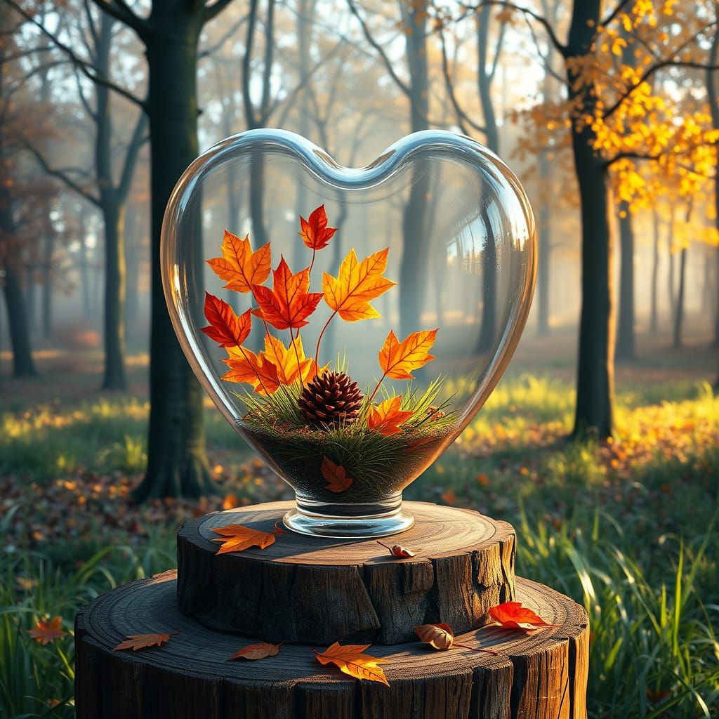 Autumnal Glass Vessel in Enchanted Forest