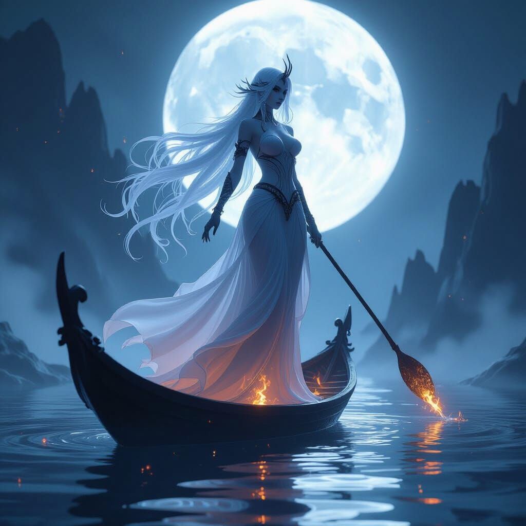 Ethereal River Styx Woman in 3D Anime Style