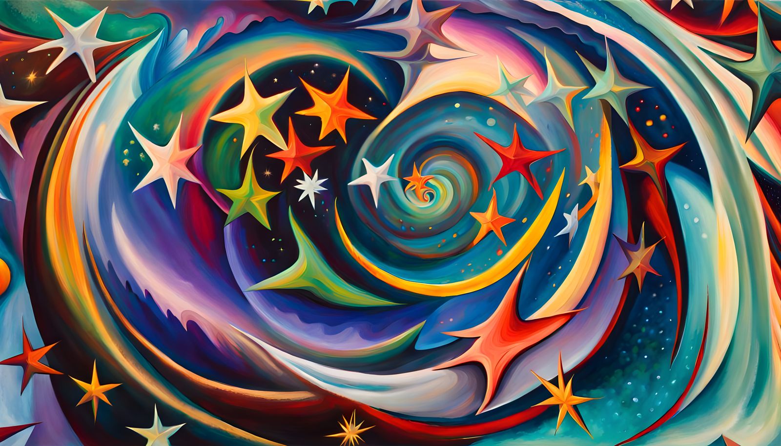 Vibrant Iridescent Star Formation in Cosmic Swirl