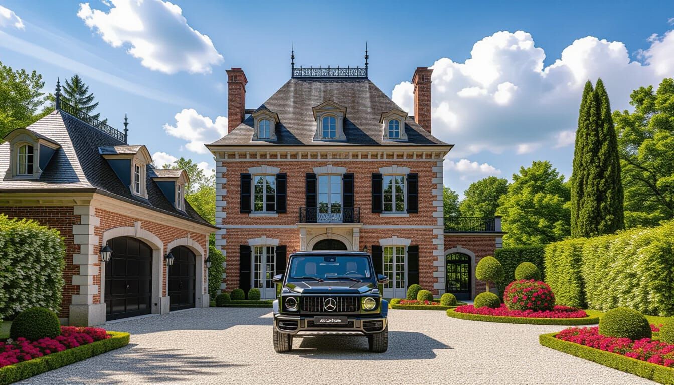 Brick Chateau with AMG G 63 in Monet Style