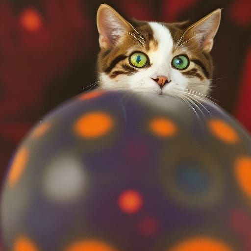 Biopunk Cat in Dystopia: Surrealist Detailed Painting
