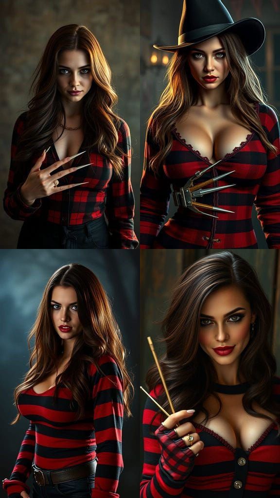 Freddy Krueger's Fiery Female Form in Vivid Detail