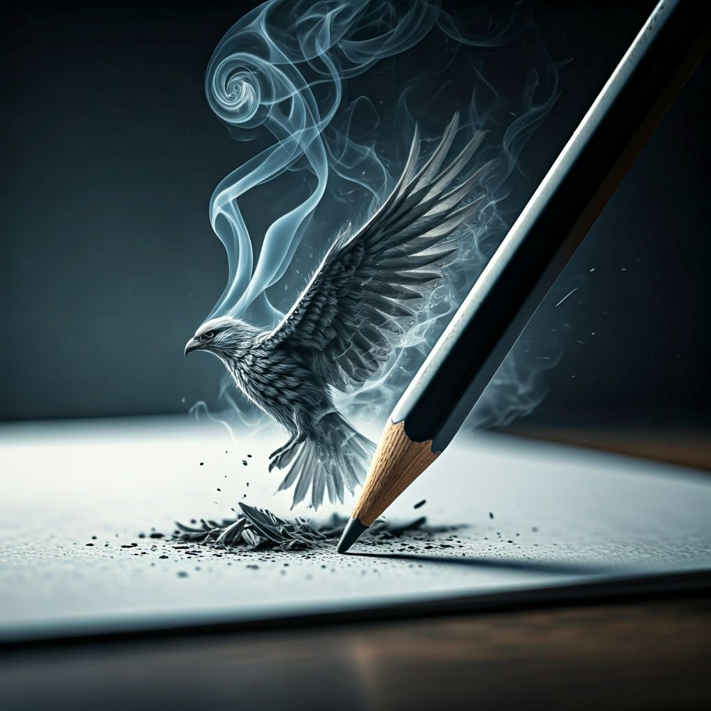 Charcoal Bird Takes Flight From Sketchpad